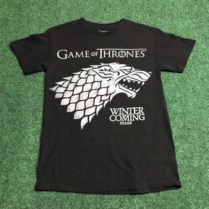 Men's Game of Thrones Winter Is Coming House Stark T-Shirt Tee Black Size S -HBO